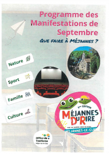 Programme du mois de septembre