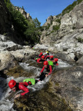 La chenille en canyoning en Lozère