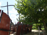 Vue de l'aire de jeux bateau pirate