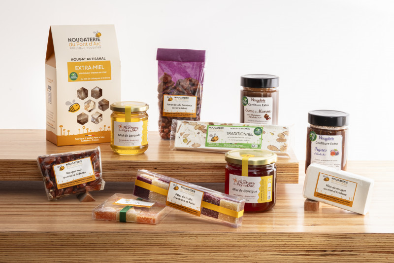 Nougat artisanal au miel d'Ardèche confiseries confitures