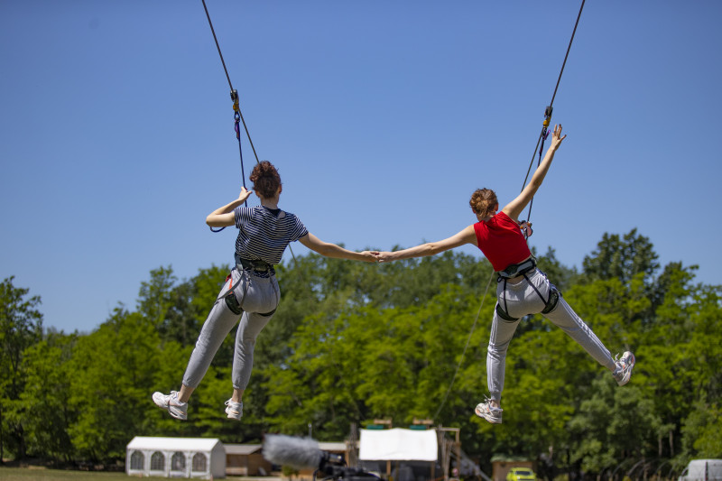 Tyrolienne en parallèle