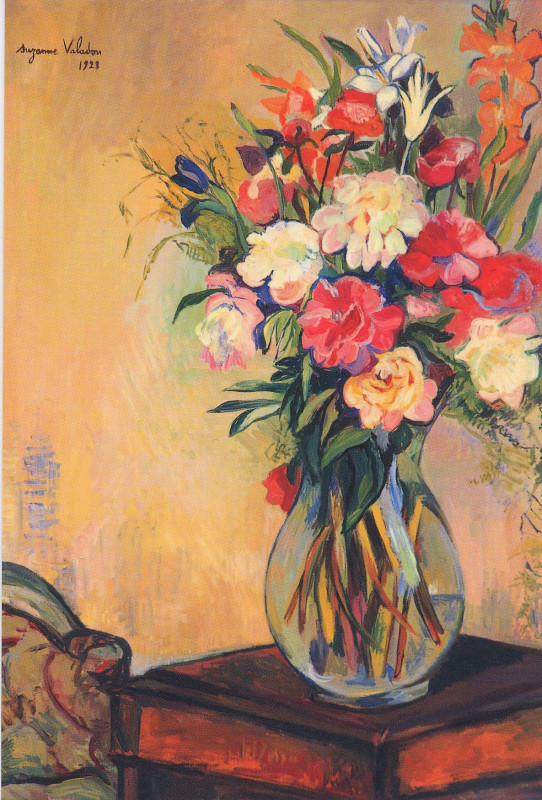 Suzanne Valadon, Bouquet de roses, iris et glaïeuls