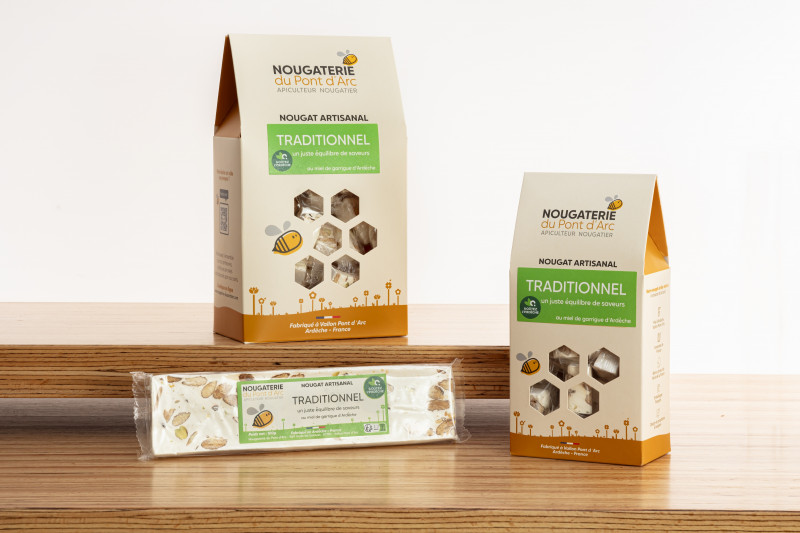 Nougat artisanal au miel d'Ardèche Traditionnel