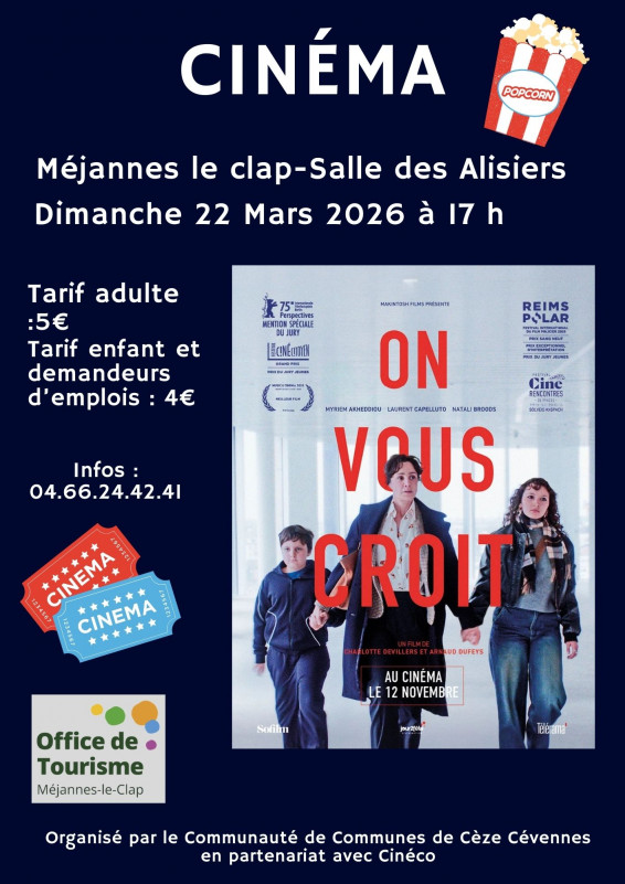 Séance de cinéma : On vous croit_Méjannes-le-Clap Séance de cinéma : On vous croit_Méjannes-le-Clap