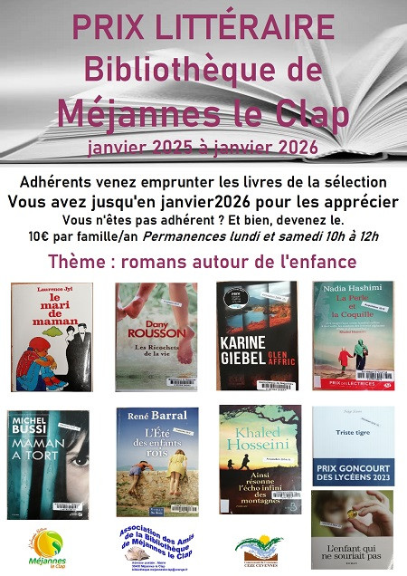 Prix littéraire janvier 2025 à janvier 2026_Méjannes-le-Clap Prix littéraire janvier 2025 à janvier 2026_Méjannes-le-Clap