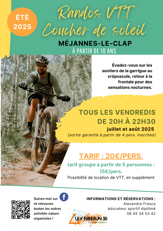 Randos VTT coucher de soleil_Méjannes-le-Clap