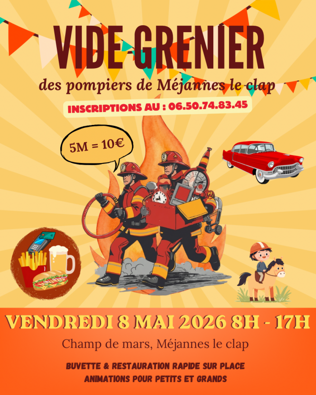 AFFICHE VIDE GRENIER POMPIER