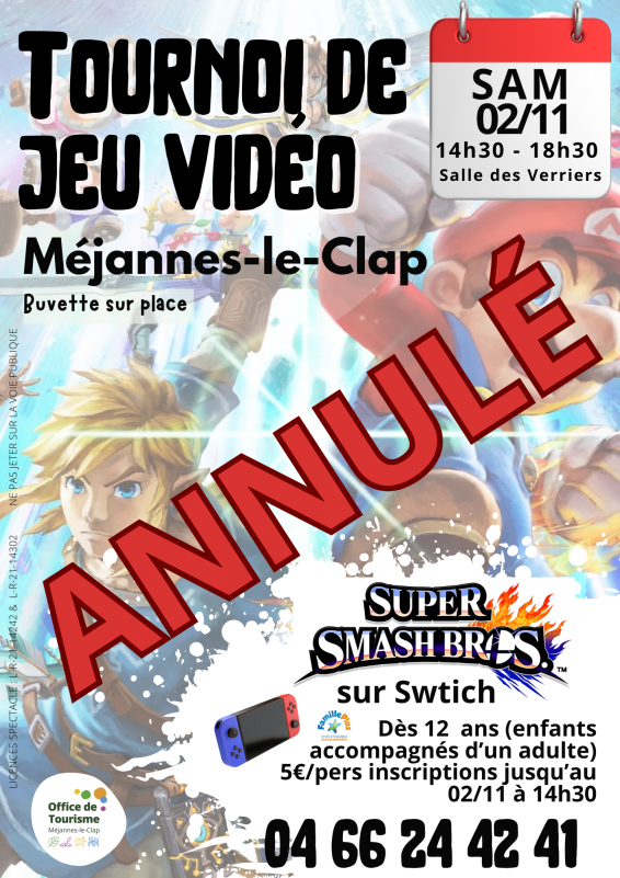 Annulé Tournoi de jeu vidéo_Méjannes-le-Clap Annulé Tournoi de jeu vidéo_Méjannes-le-Clap
