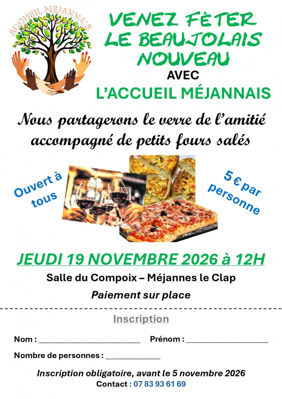 Beaujolais Nouveau de l'Accueil Méjannais_Méjannes-le-Clap